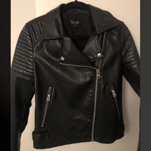 Topshop biker style leather jacket size US 6